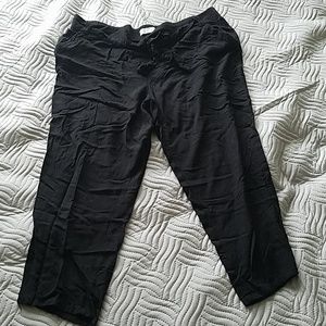 Cropped Straight Leg Paper Bag Waist Pants